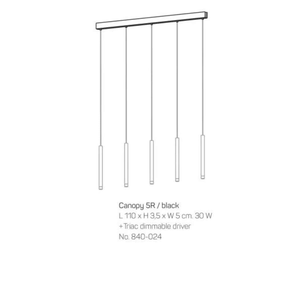 #2 - Canopy 5R Lampeophæng Sort - Loom Design