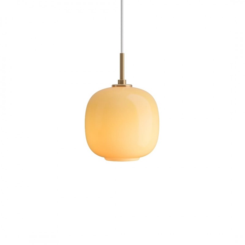 VL45RadiohusPendelBrassGlossyAmberGlass175UdstillingsmodelLouisPoulsen-31