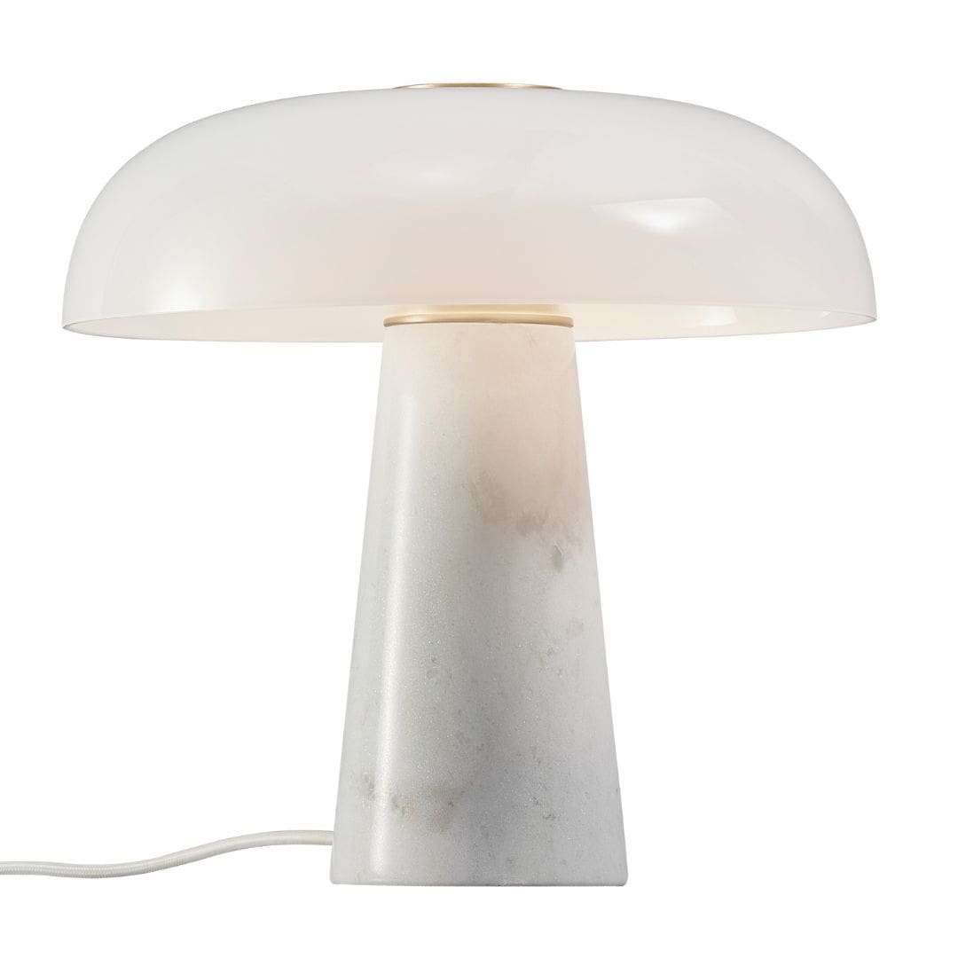 Glossy bordlampe, hvid/opalhvid