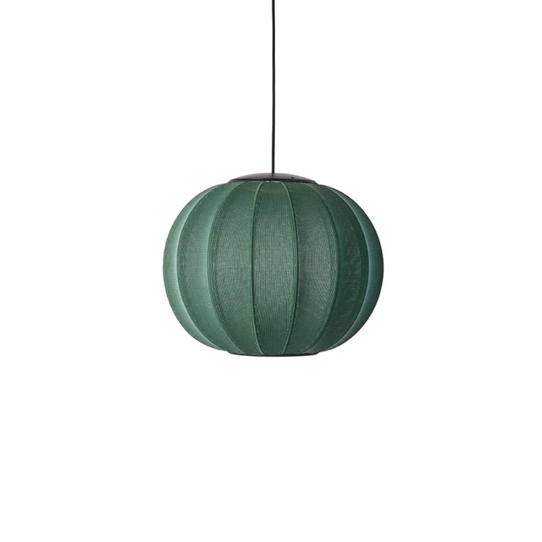 Se Knit-Wit Ø45 LED Round Pendel Tweed Green - Made By Hand hos Luxlight.dk