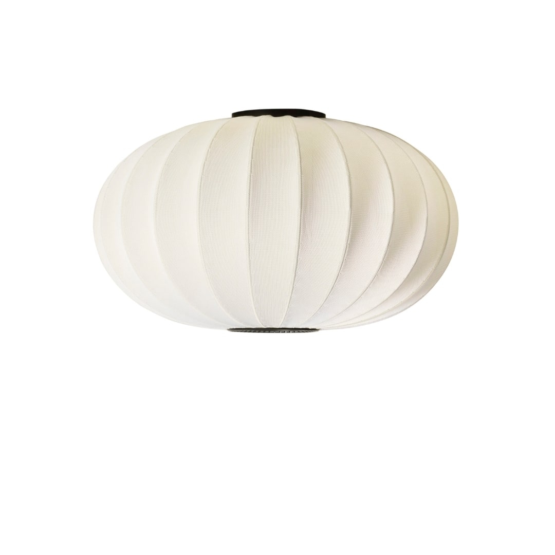 Se Knit-Wit Ø76 Oval Loftlampe Perle Hvid - Made by Hand hos Luxlight.dk
