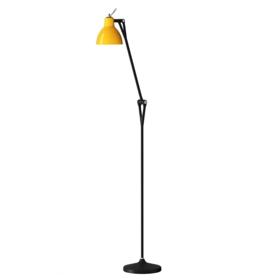 #2 - Luxy F1 Gulvlampe Sort/Blank Gul Skærm - Rotaliana