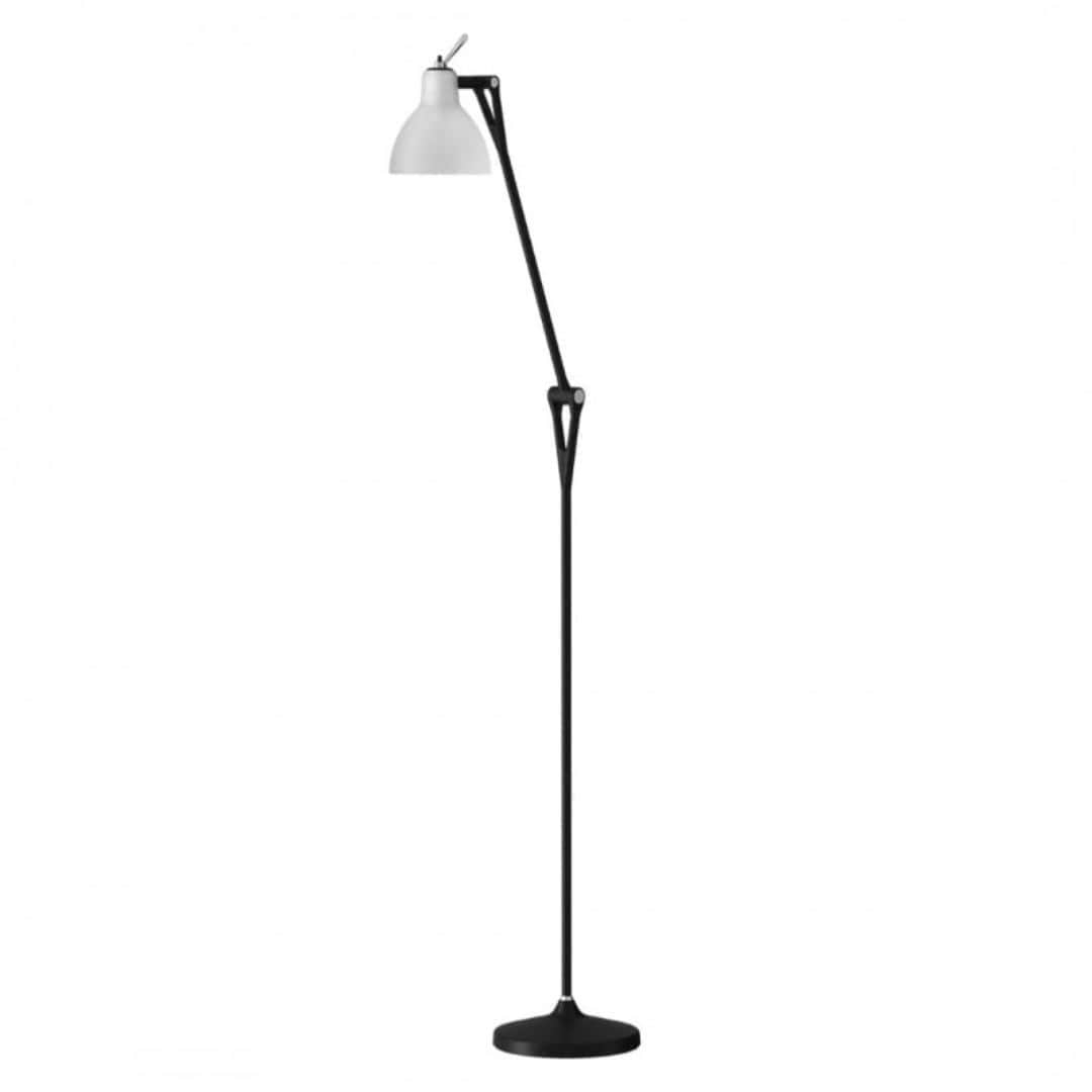 #3 - Luxy F1 Gulvlampe Sort/Mat Hvid Skærm - Rotaliana