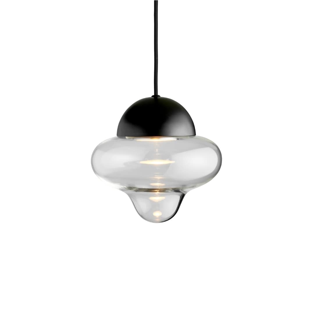 Se Nutty Pendel Clear Glass / Black Dome - Design By Us hos Luxlight.dk