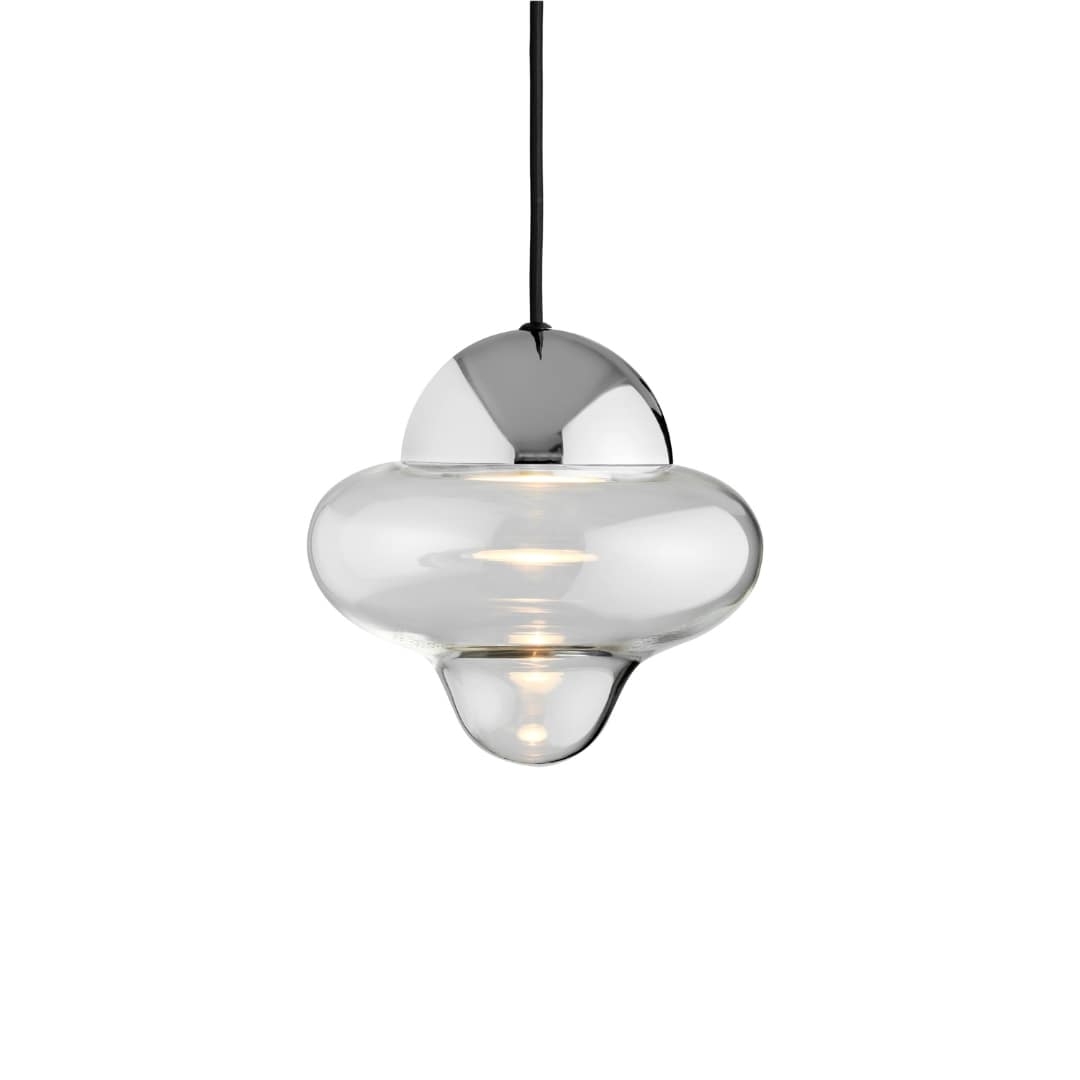 Se Nutty Pendel Clear Glass / Chrome Dome - Design By Us hos Luxlight.dk