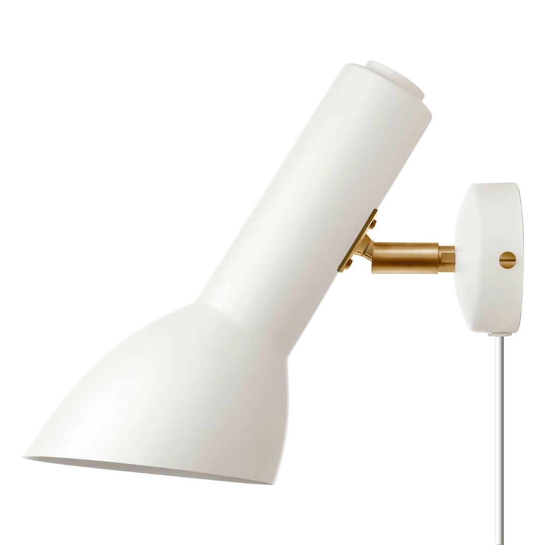 Billede af Oblique Messing Væglampe Hvid - CPH Lighting