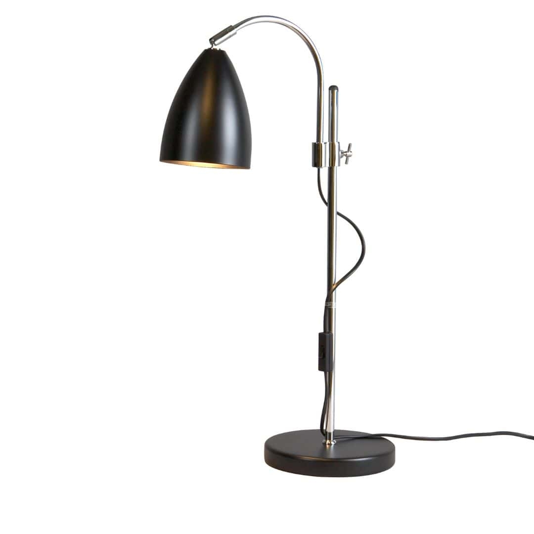 Belid Sway bordlampe i mat sort E27 - max 60W - højde 68 cm - justerbar B4023
